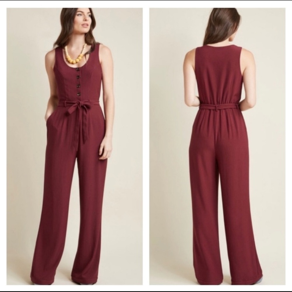 Modcloth Tailored Wide Leg Jumpsuit